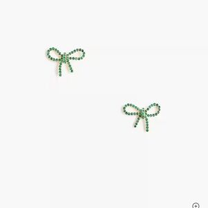J. Crew Crystal bow stud earrings new NWT